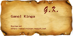 Gansl Kinga névjegykártya